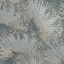 Rasch Opulenza Fan Blue Metallic Wallpaper - 659764