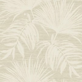 Holden Decor Grasscloth Leaf Cream Metallic Wallpaper - 66220