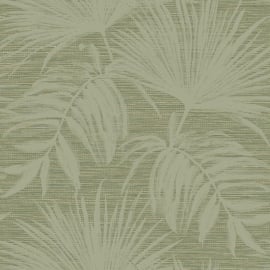 Holden Decor Grasscloth Leaf Green Metallic Wallpaper - 66222