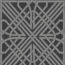 Belgravia Decor Oria Link Charcoal/Silver Glitter Wallpaper - 6738