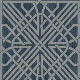 Belgravia Decor Oria Link Navy/Silver Glitter Wallpaper - 6739