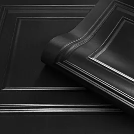 Belgravia Decor Amara Wood Panel Black Satin Wallpaper - 7378