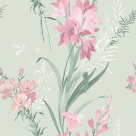 Belgravia Decor Thalia Floral Sage/Pink Wallpaper - 768