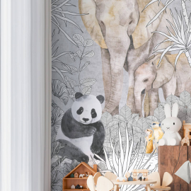 AS Creation Lilly & Luis Safari Beige/Black Wall Mural – 77070-1