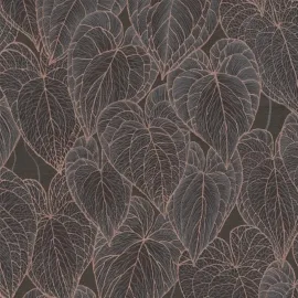 Daniel Hechter Botanical Leaf Black/Gold Metallic Wallpaper - 78128-2