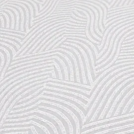 Daniel Hechter Abstract Wave Light Grey/White Metallic Wallpaper - 78153-4