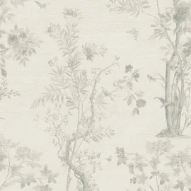 As Creation Botanical Sketch White/Grey Wallpaper - 79043-7