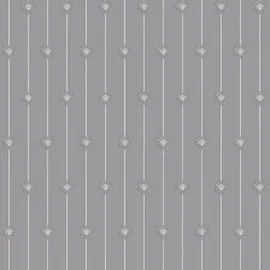 Flat swatch of Versace Baroque Stripe in silver and grey showing the detailed non-woven substrate surface.