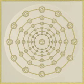 Flat swatch of Versace I Love Baroque in gold and beige showing the detailed non-woven substrate surface.
