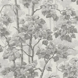 Belgravia Decor Giorgio Tree Soft Silver Metallic Wallpaper - 8117