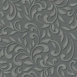 Galerie Olio Abstract Leaf Anthracite/Silver Metallic Wallpaper - 82385