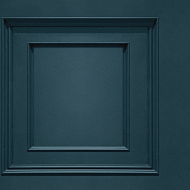 Belgravia Decor Oliana Wood Panel 3D Effect Navy Wallpaper - 8491