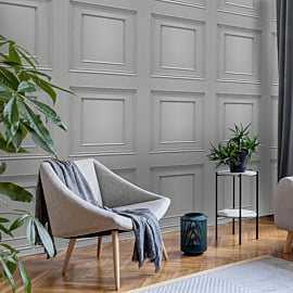 Belgravia Decor Oliana Wood Panel 3D Effect Grey Wallpaper - 8492