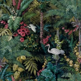 Holden Decor Masoala Tropical Leaves Black Wallpaper - 91441