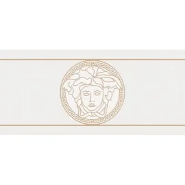 Versace Greek Key White/Gold Wallpaper Border - 93522-3