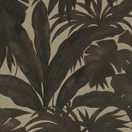 Versace Giungle Palm Motif Brown/Gold Wallpaper - 96240-1