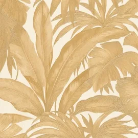 Versace Giungle Palm Motif Cream/Gold Wallpaper - 96240-4