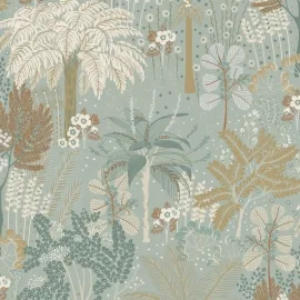 Grandeco Asperia Louan Tropical Teal Multi Wallpaper - A54802
