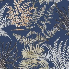 Grandeco Asperia Lima Leaf Blue Multi Wallpaper - A57103