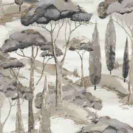 Grandeco Canopy View Trees Black/Grey Wallpaper - A69201