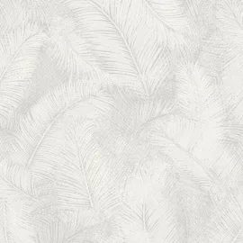 Grandeco Happy Leaf Motif White/Grey Wallpaper - A70201