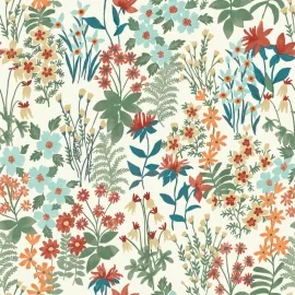 Grandeco Agnala Floral Blue Multi Wallpaper - A70902