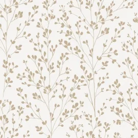 Grandeco Omaru Calluna Leaf Motif Gold Metallic Wallpaper - A71401