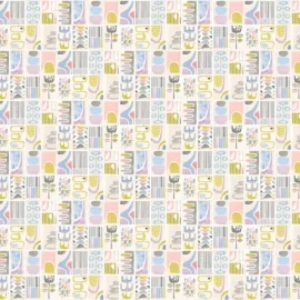 Ohpopsi Snip Snip Lilac/Silver Wallpaper - ABS50132W