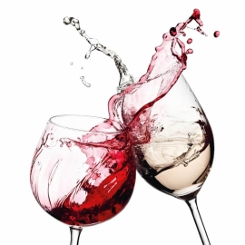 Anaglypta Wall-art Wine Glasses Red/White Wall Mural - 5425-8