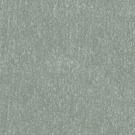 Flat material sample of the AS Creation Hygge 3 79095-2 design showing the green ground and silver metallic line details.