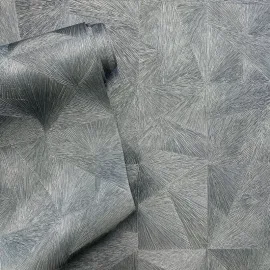 Belmont House Ziggy Abstract Thames Blue Metallic Wallpaper - BH20