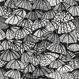 Ohpopsi Jolly Brollies Noir Wallpaper - CEP50113W