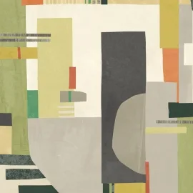 Ohpopsi Abstract Blocs Sage/Amber Wallpaper - CEP50132W