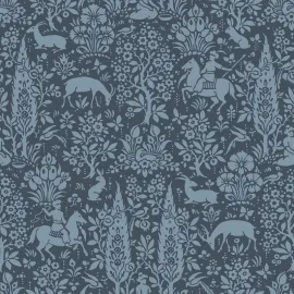 Crown Woodland Floral Dark Blue Wallpaper - M1169