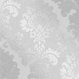 Fine Decor Quartz Damask Silver Glitter Wallpaper - FD41965