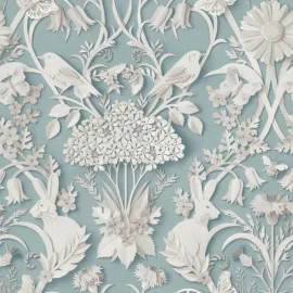 Fine Decor Woodland 3D Effect Blue Wallpaper - FD43605