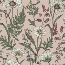 Blush Wild Meadow 43883 swatch showing soft pink and white tones.
