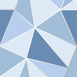 Fine Decor Apex Geo Blue Wallpaper - FD41992