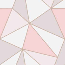 Fine Decor Apex Geo Rose Gold Wallpaper - FD41993