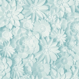 Fine Decor Dimensions 3D Effect Floral Teal Wallpaper - FD42598
