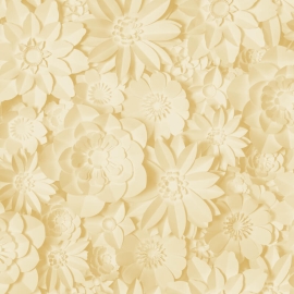 Fine Decor Dimensions 3D Effect Floral Yellow/Mustard Wallpaper - FD42597
