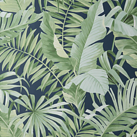 Fine Decor Maui Tropical Navy Blue Wallpaper - FD42851