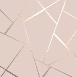 Fine Decor Quartz Fractal Blush/Gold Glitter Metallic Wallpaper - FD42682