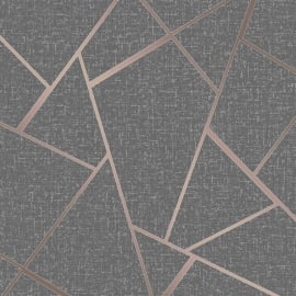 Fine Decor Quartz Fractal Copper Glitter Wallpaper - FD42283