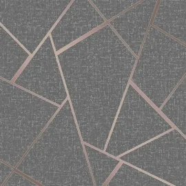 Fine Decor Quartz Fractal Copper Glitter Wallpaper - FD42283