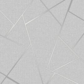 Fine Decor Quartz Fractal Silver Glitter Wallpaper - FD42280