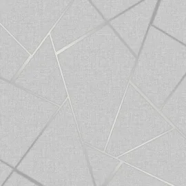 Fine Decor Quartz Fractal Silver Glitter Wallpaper - FD42280