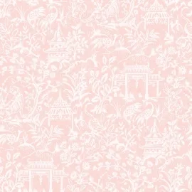 Galerie Garden Toile Pink Wallpaper - G78511