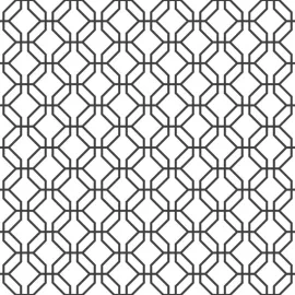 Galerie Trellis Positive Black/White Wallpaper - G78525