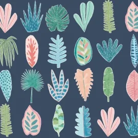Ohpopsi Glasshouse Leaf Boogie Ink Twist Wallpaper - GHS50102W